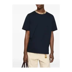 T-shirt en coton avec bordure à carreaux
