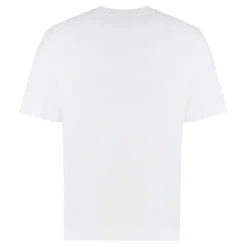 T-shirt en coton à col rond, col côtelé