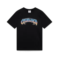 T‑Shirt Manches Courtes à Logo Gothique Dégradé