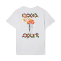 T-shirt Sportif Blanc La Flamme Du Sport