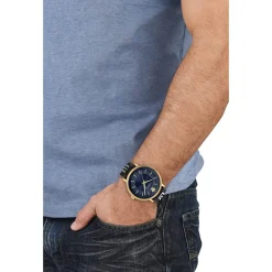V-CIRCLE Cadran Bleu Montre Or