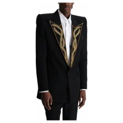 Veste 1 bouton à col brodé
