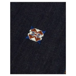 Veste chemise en jean coupe droite avec broderies intégrales