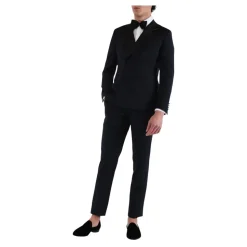 Veste de smoking à double boutonnage avec revers en satin