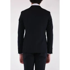 Veste de smoking à double boutonnage avec revers en satin