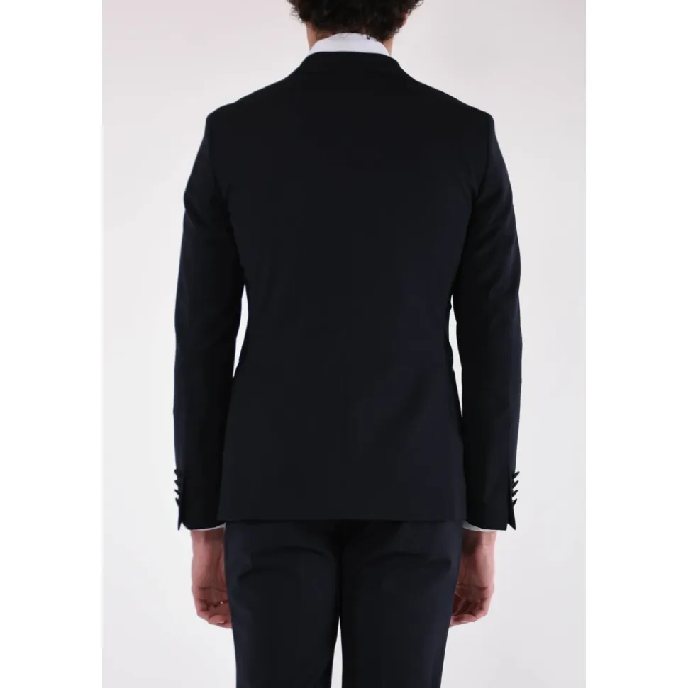 Veste de smoking à double boutonnage avec revers en satin