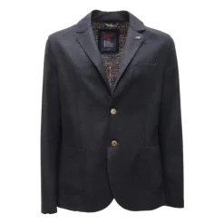 Veste en mélange de laine stretch bleu marine