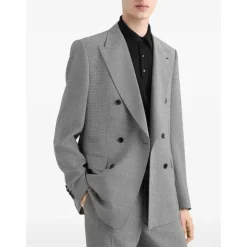 Veste grise à double boutonnage avec poches