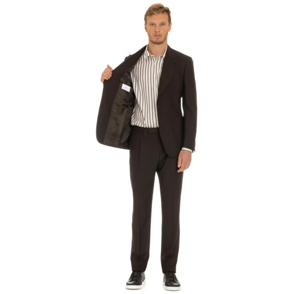 Veste Marron Maxi Revers Mono Bouton