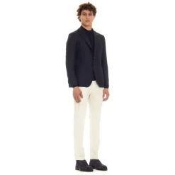 Veste tissée bleue avec revers miroir