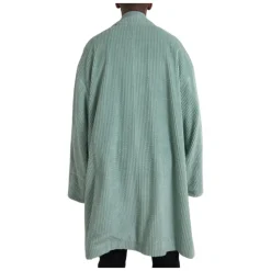 Veste Trench Coat en Velours Bleu