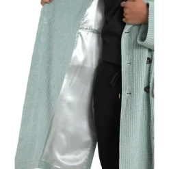 Veste Trench Coat en Velours Bleu