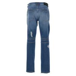 Vintage Blue Biker Denim Pantalon