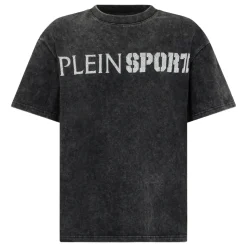Washed Round Neck T-Shirt Crackle Scratch