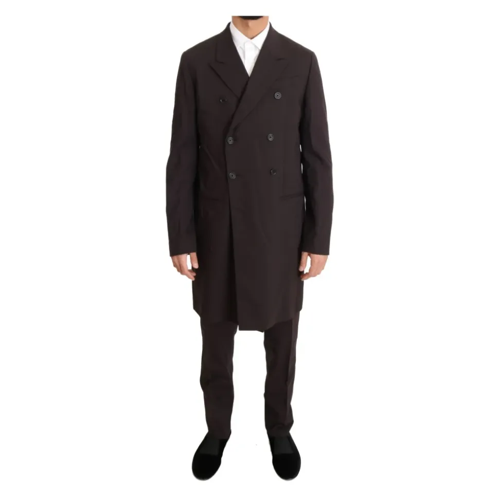 Wool Stretch Long 3 Piece Suit