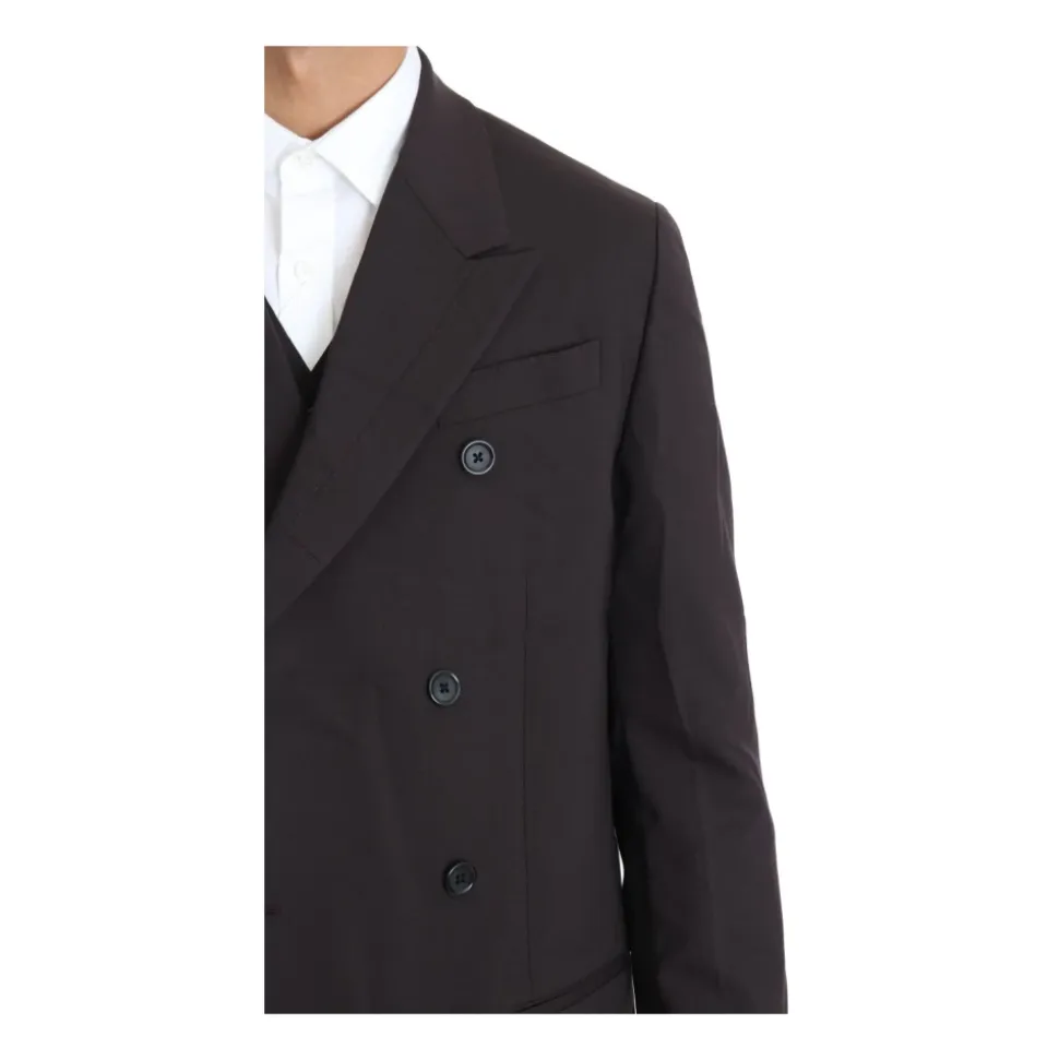 Wool Stretch Long 3 Piece Suit